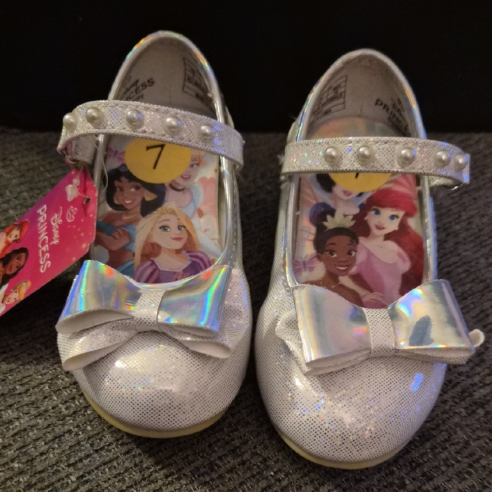 NEW Disney Silver Holographic Princess Flats